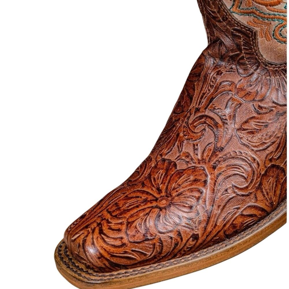 CORRAL Floral Embroidery Vamp Square Toe Cowboy Boot Sz 11 New in Box MSRP $485 - Picture 13 of 16